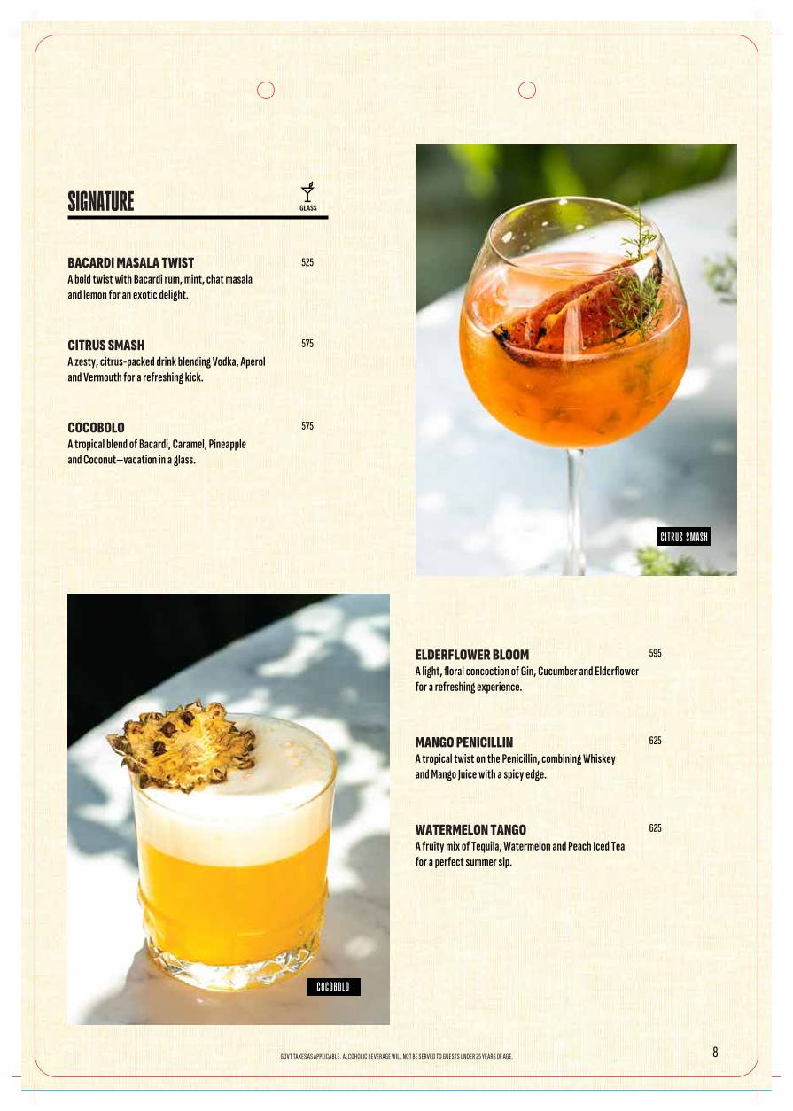 The Beer Café menu