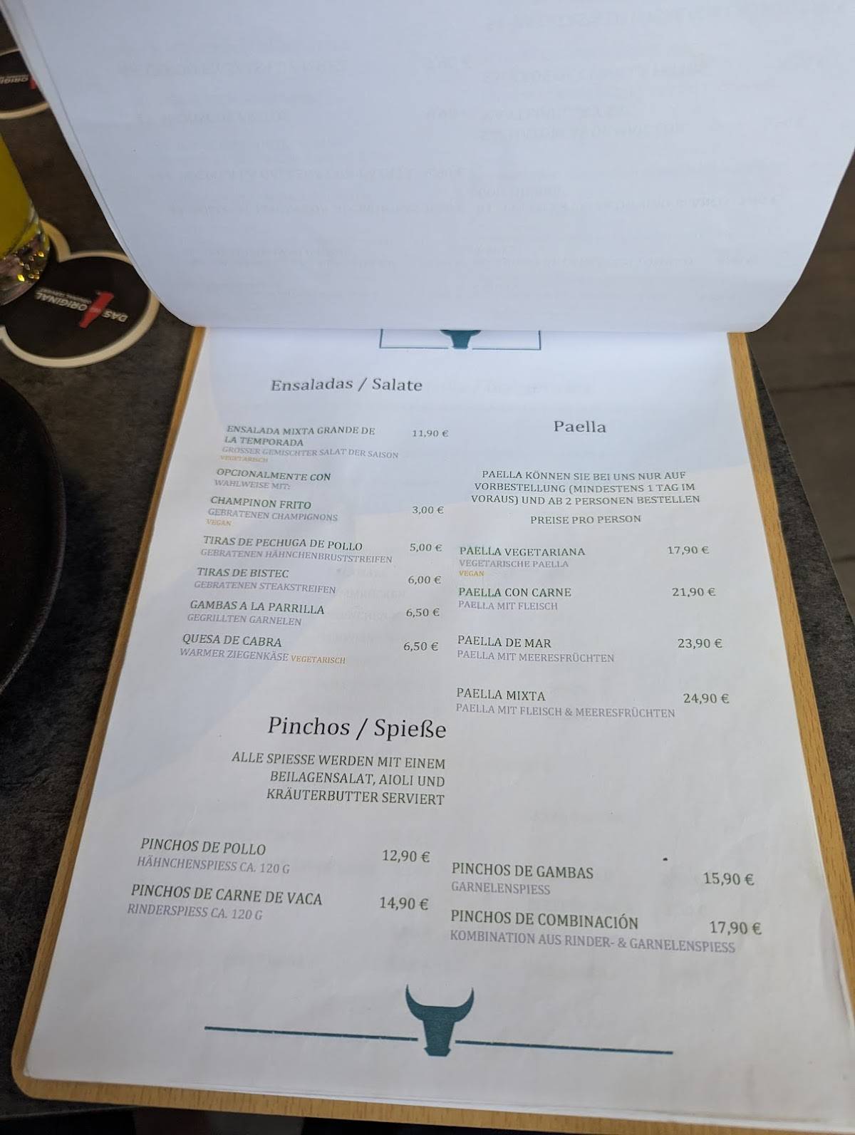 Menu de Gutierrez