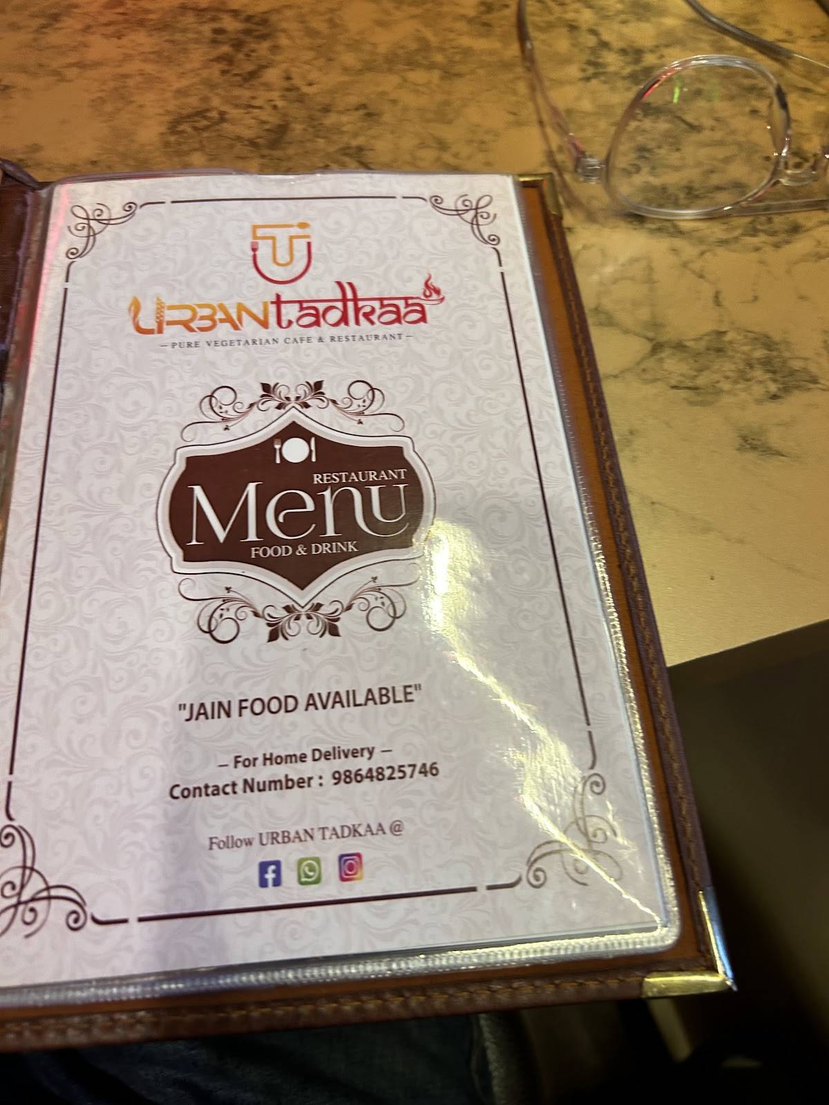 Urban Tadkaa menu