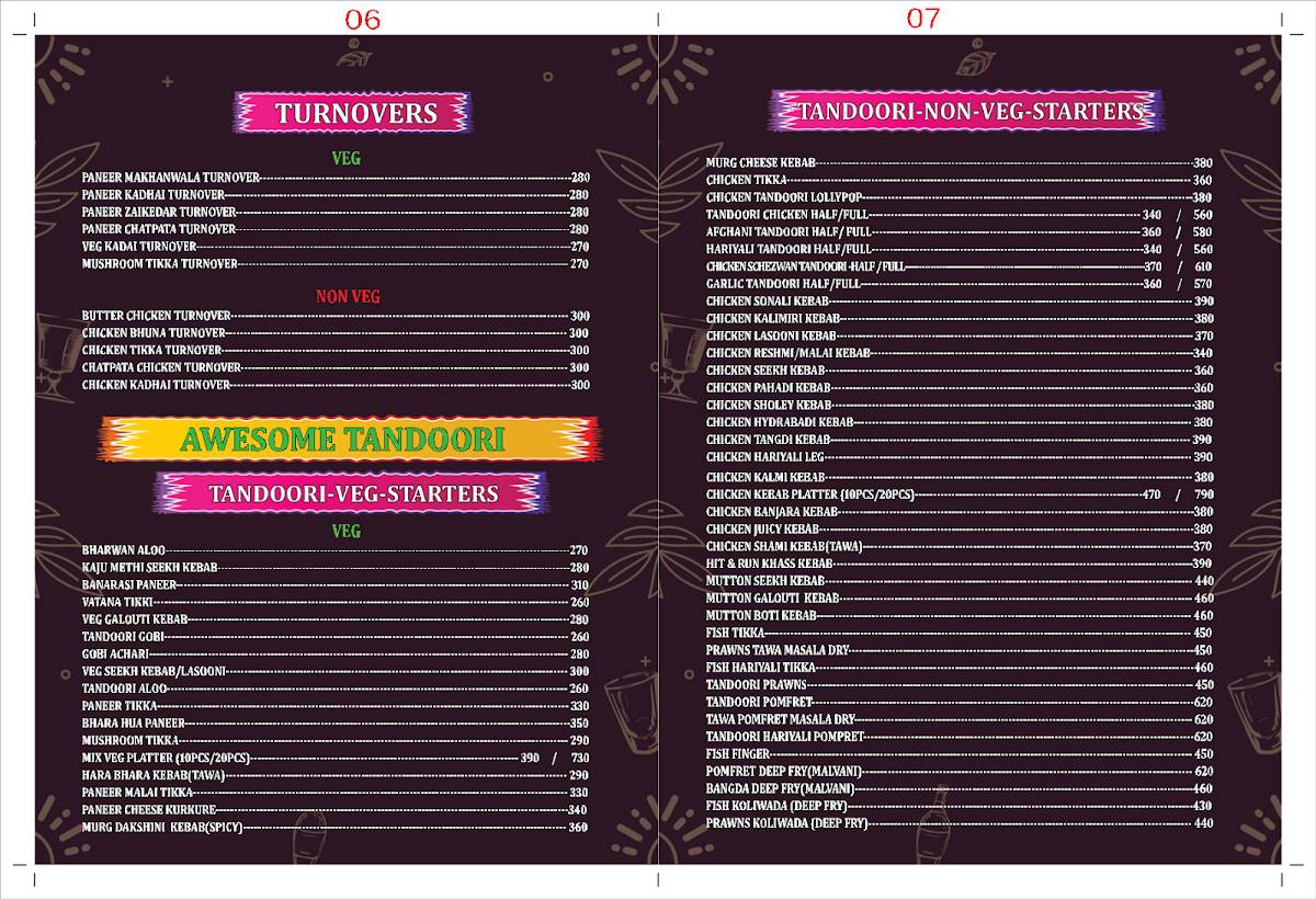 HIT & RUN CHAKALA menu