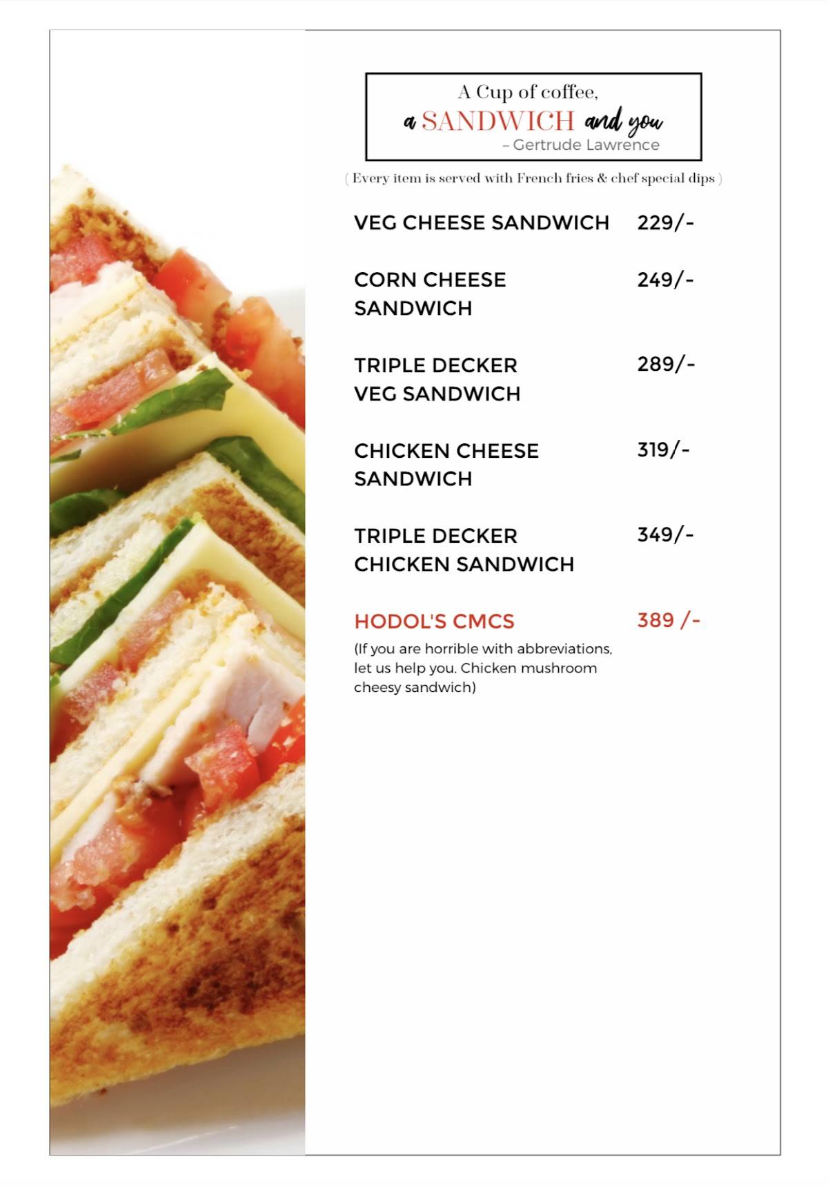 HODOL'S menu