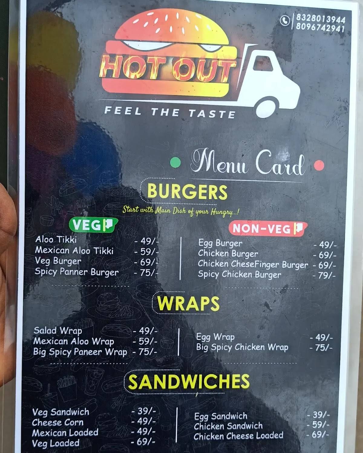 HOT OUT menu