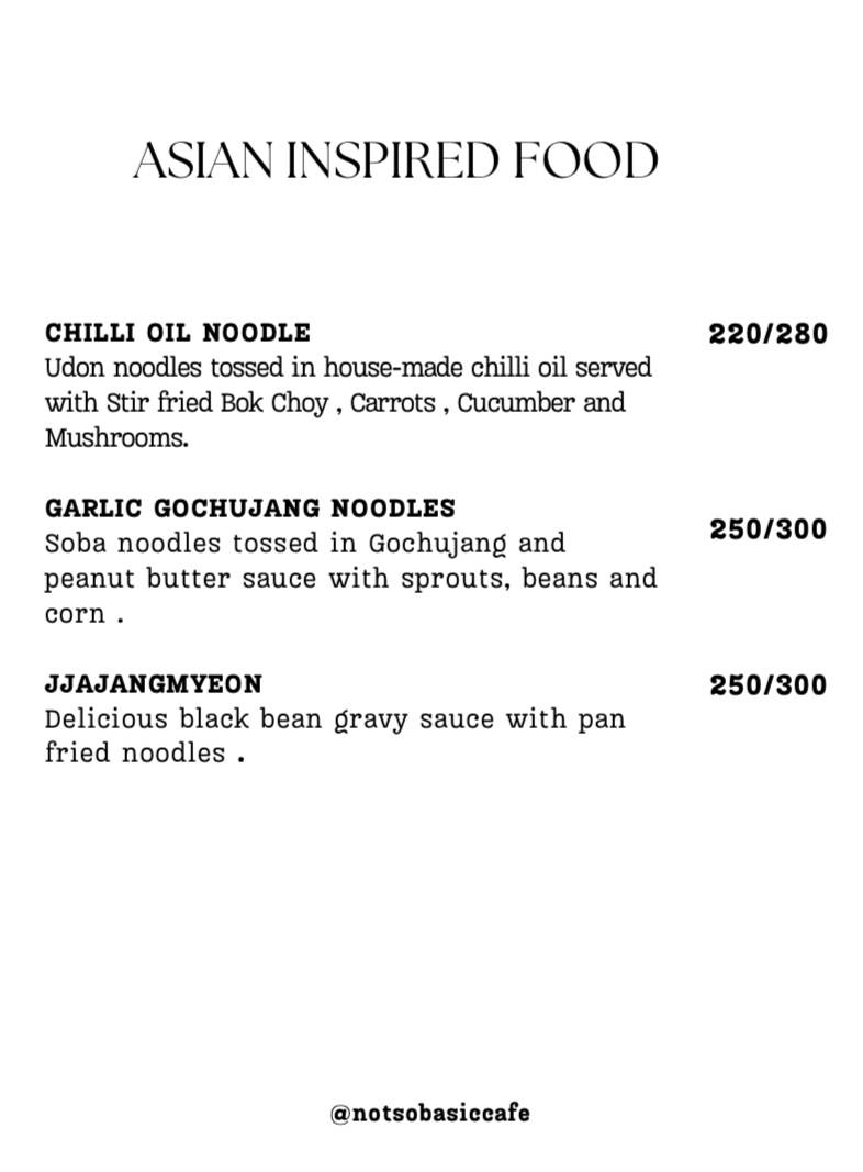 Not So Basic menu