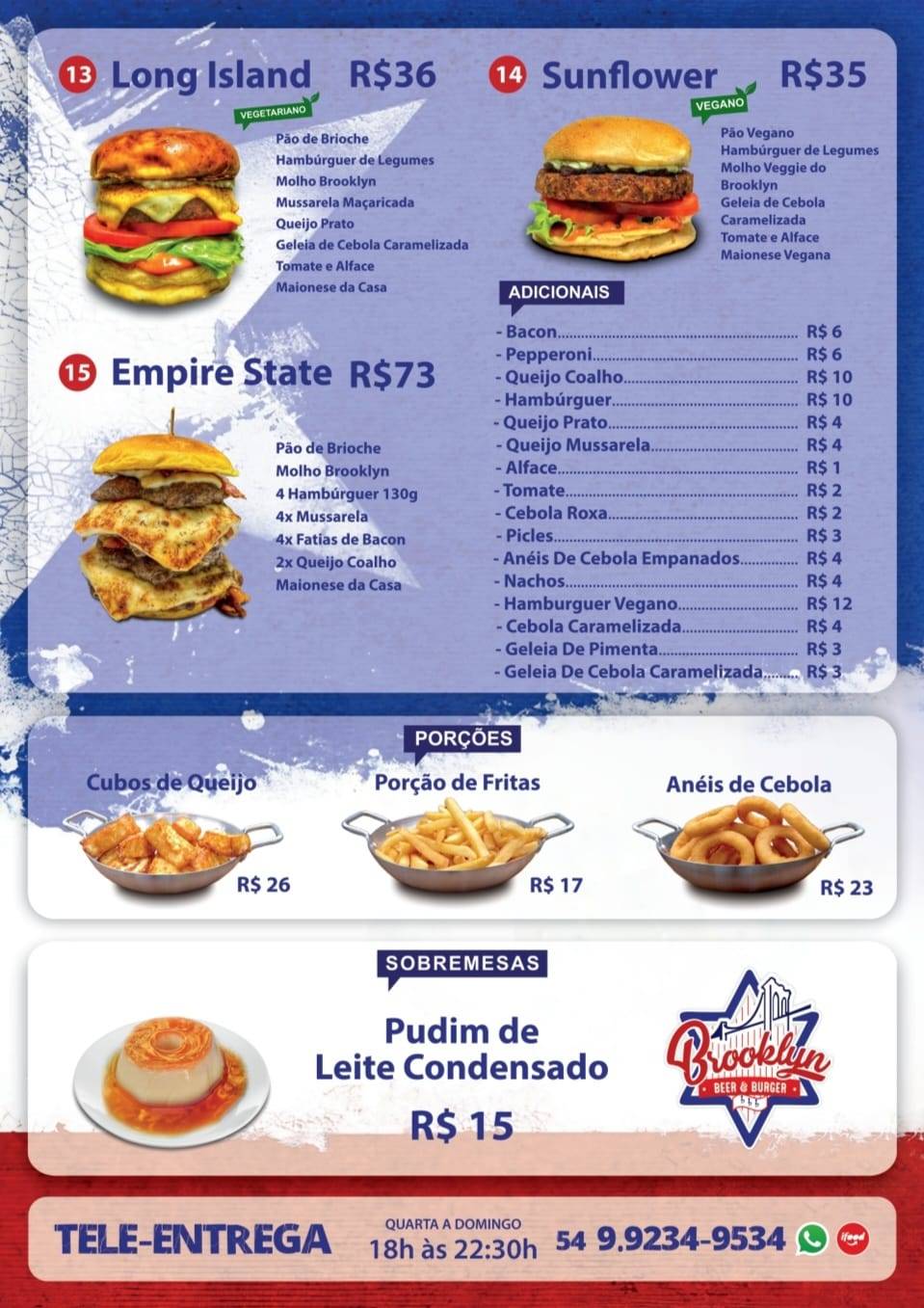 Hamburgueria Brooklyn PF cardápio