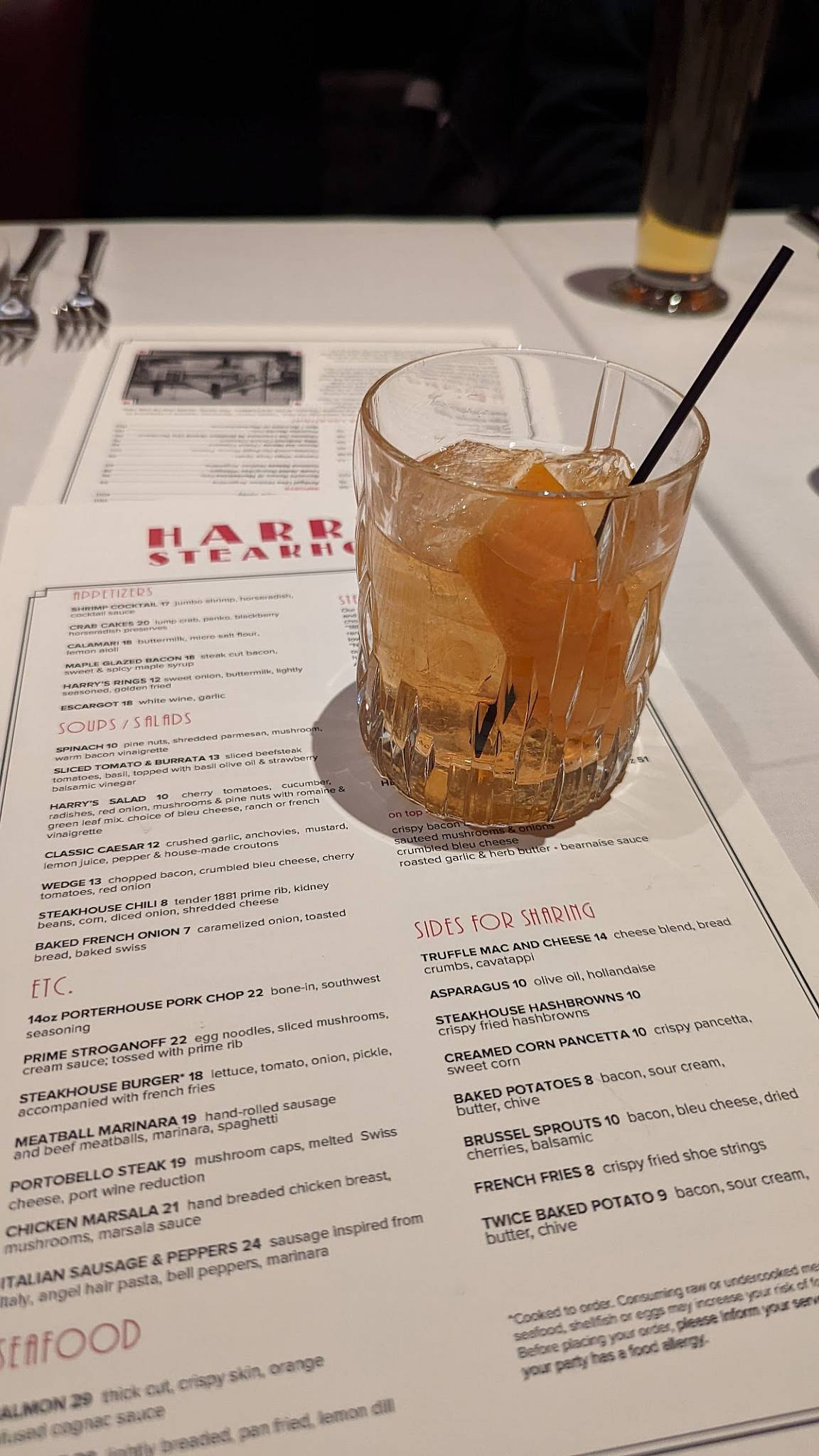 Menu at Harry's SteakhouseGrand Forks, Grand Forks