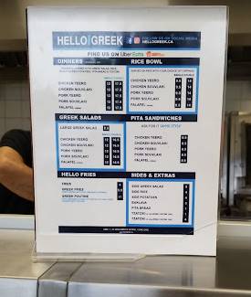 Menu de Hello Greek