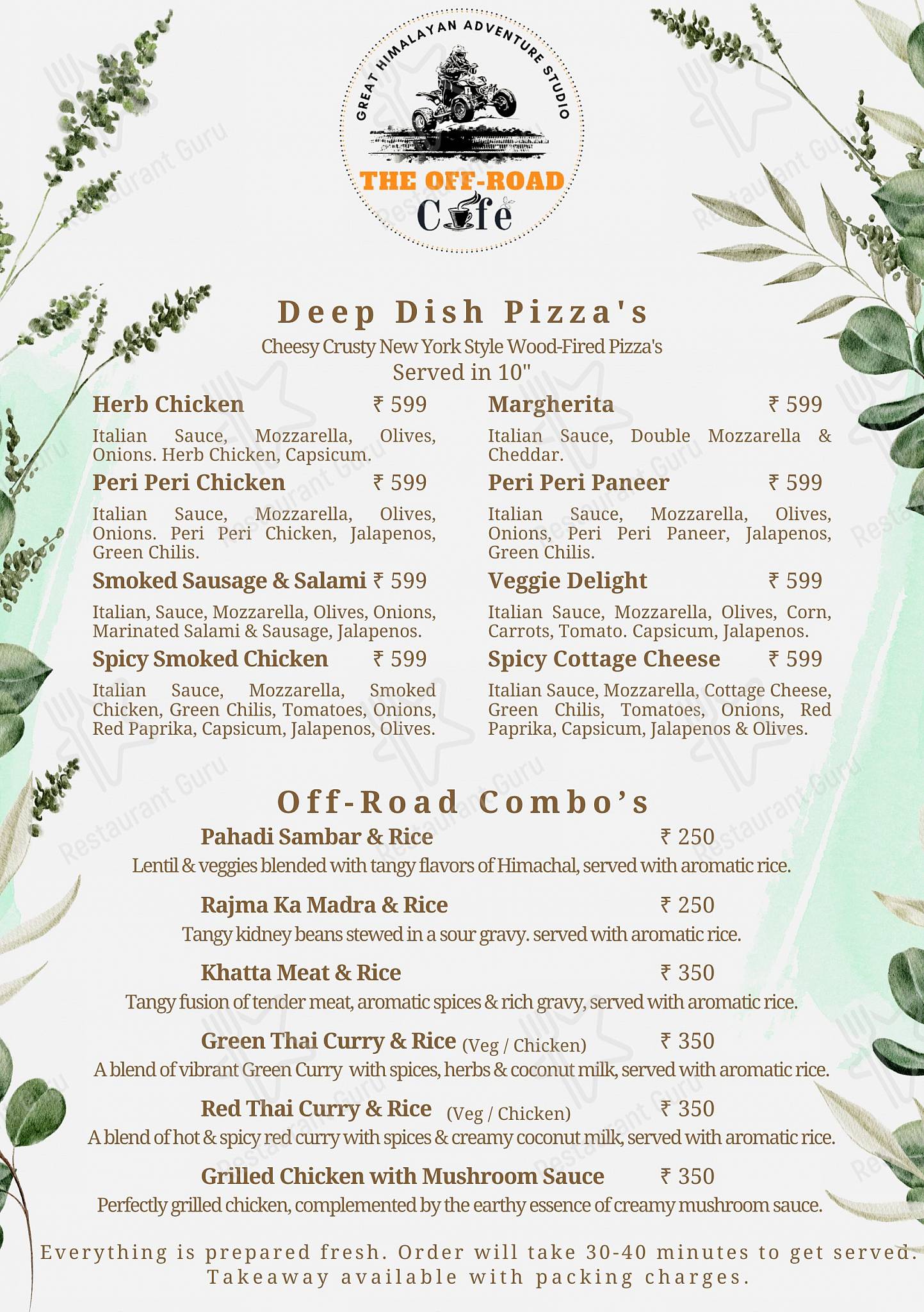 Check out the menu for Himalayan Adrenaline