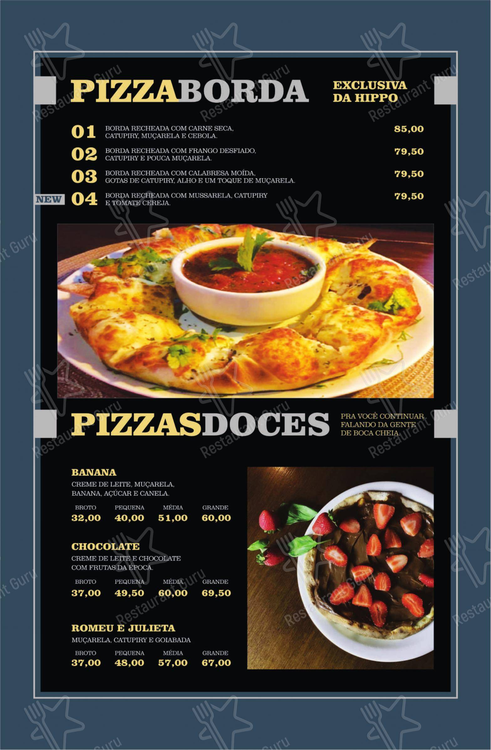 Menu para Hippo Pizza em Assis