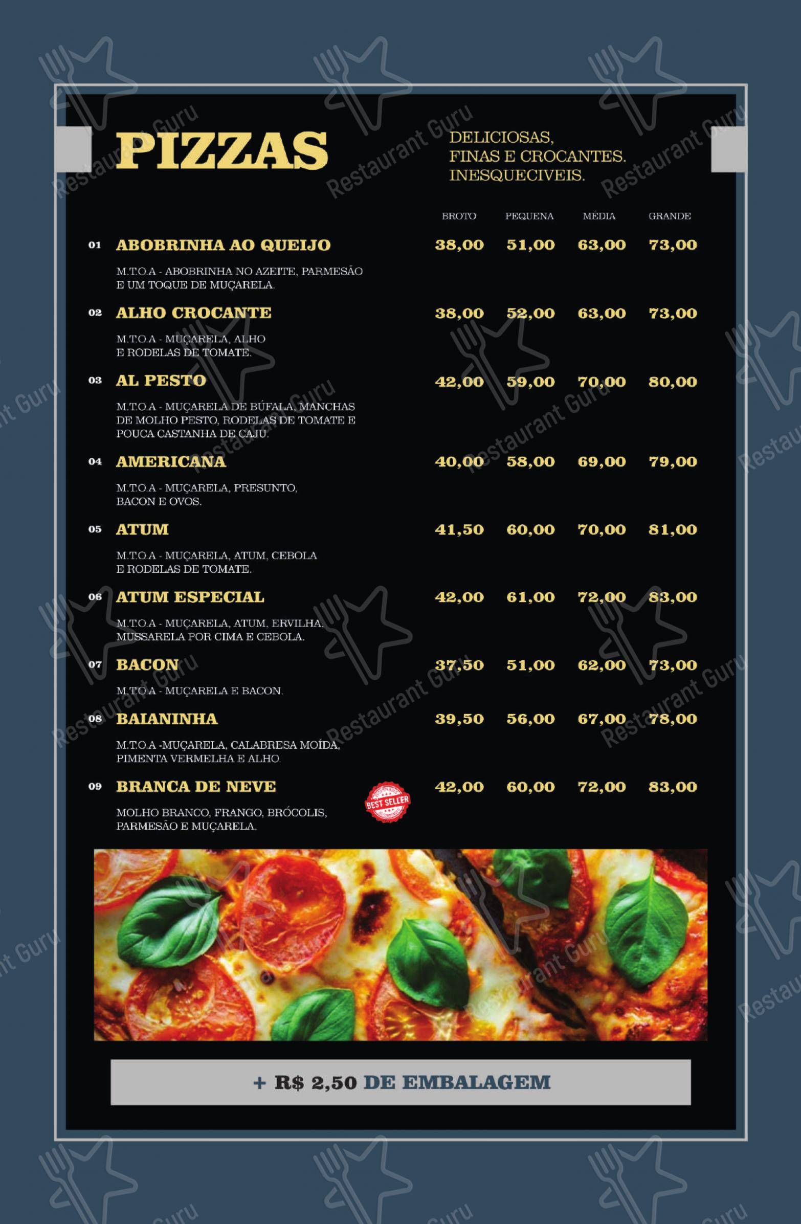 Hippo Pizza em Assis - Menu