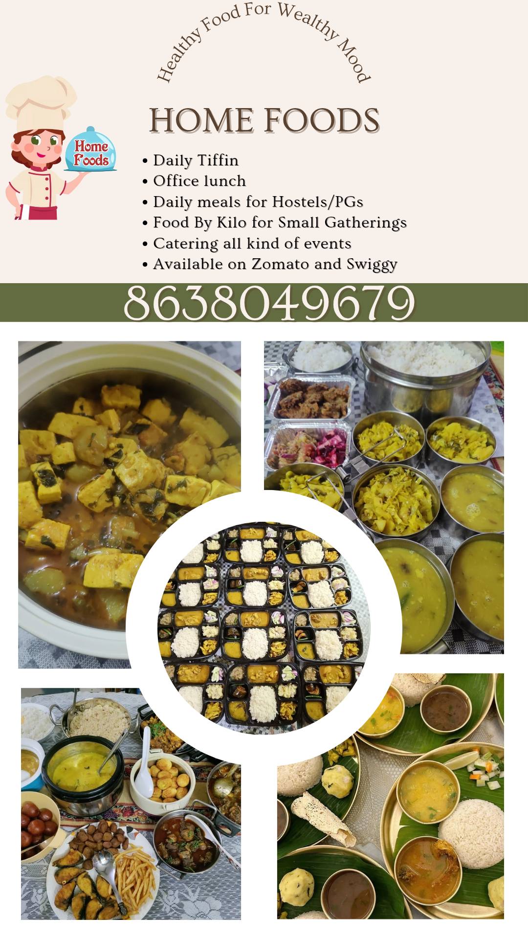 Home Foods Tiffin Meals menu