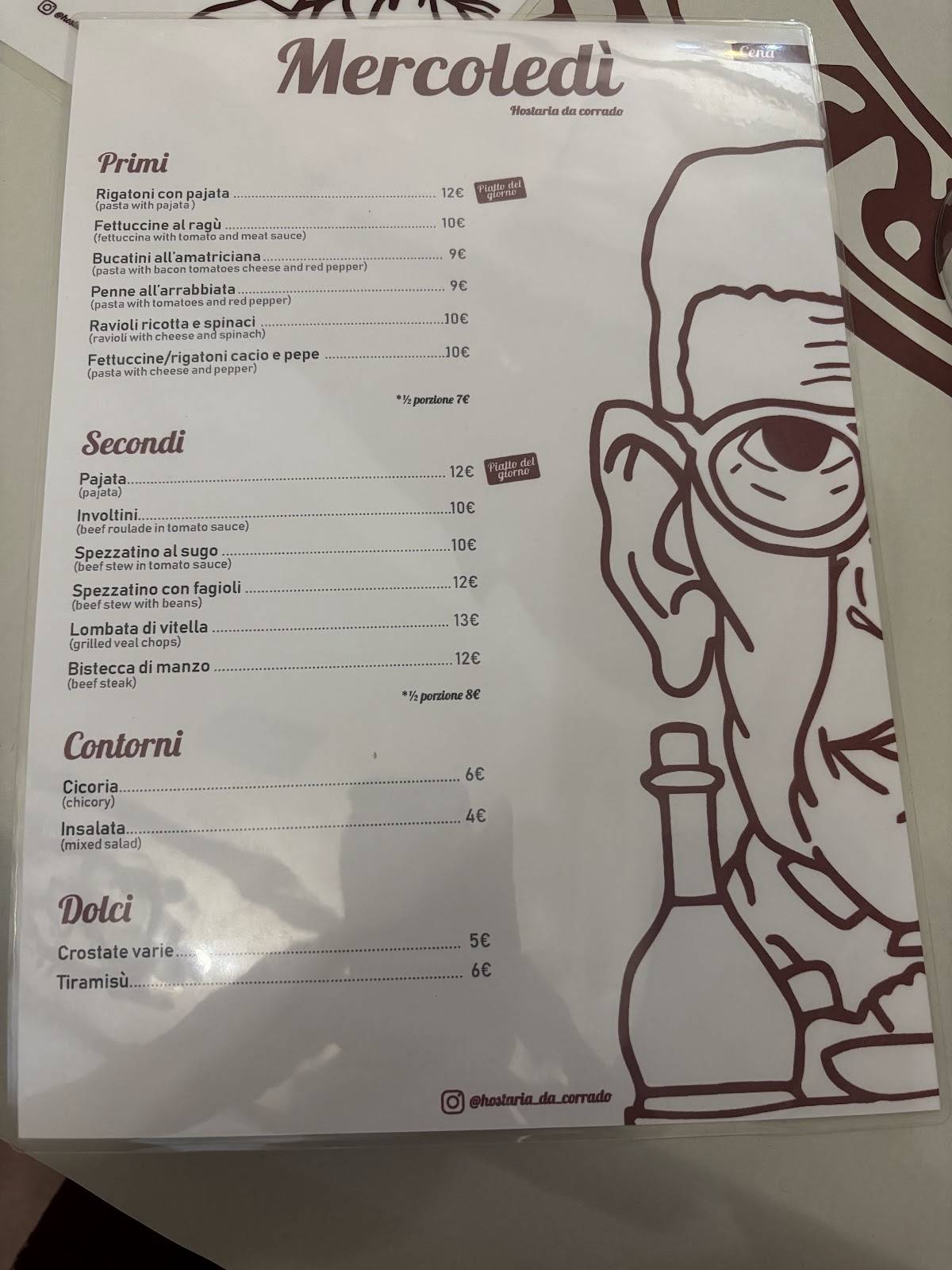Menu di Hostaria Da Corrado 