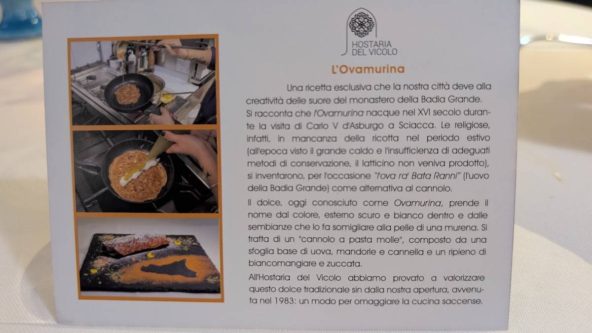 Menu di Hostaria del vicolo 