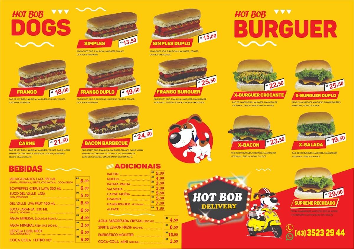Hot Bob Lanches cardápio
