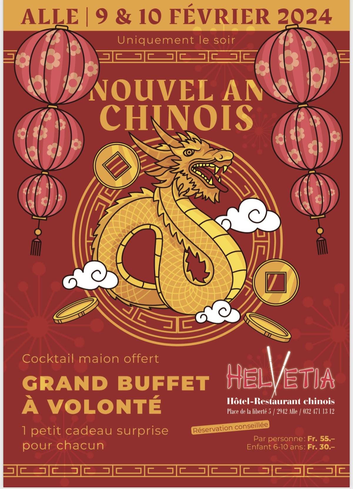 Menu de Hôtel Helvétia