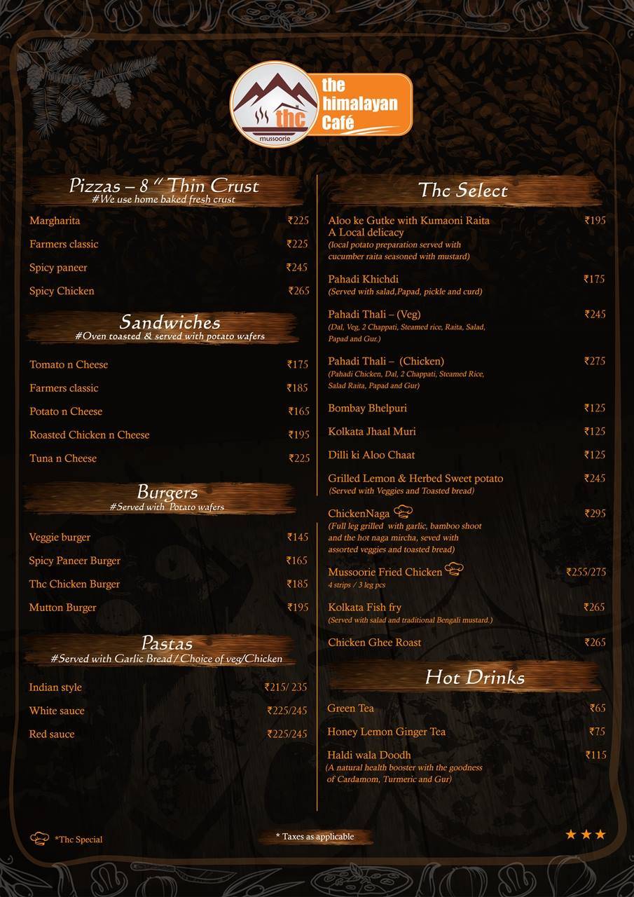 The Himalayan Cafe menu