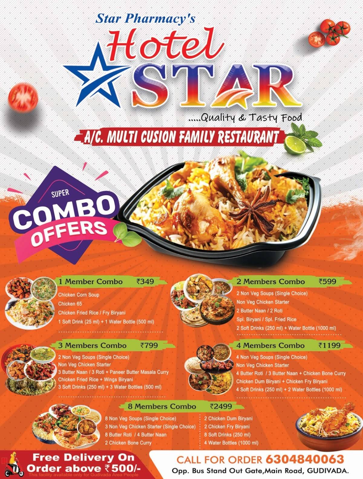 Hotel Star menu