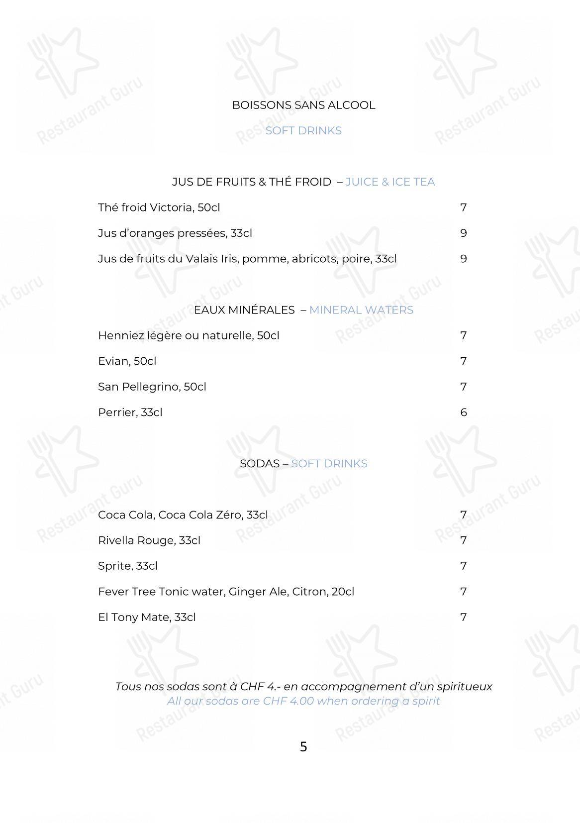 Victoria Glion in Montreux - Ночное меню