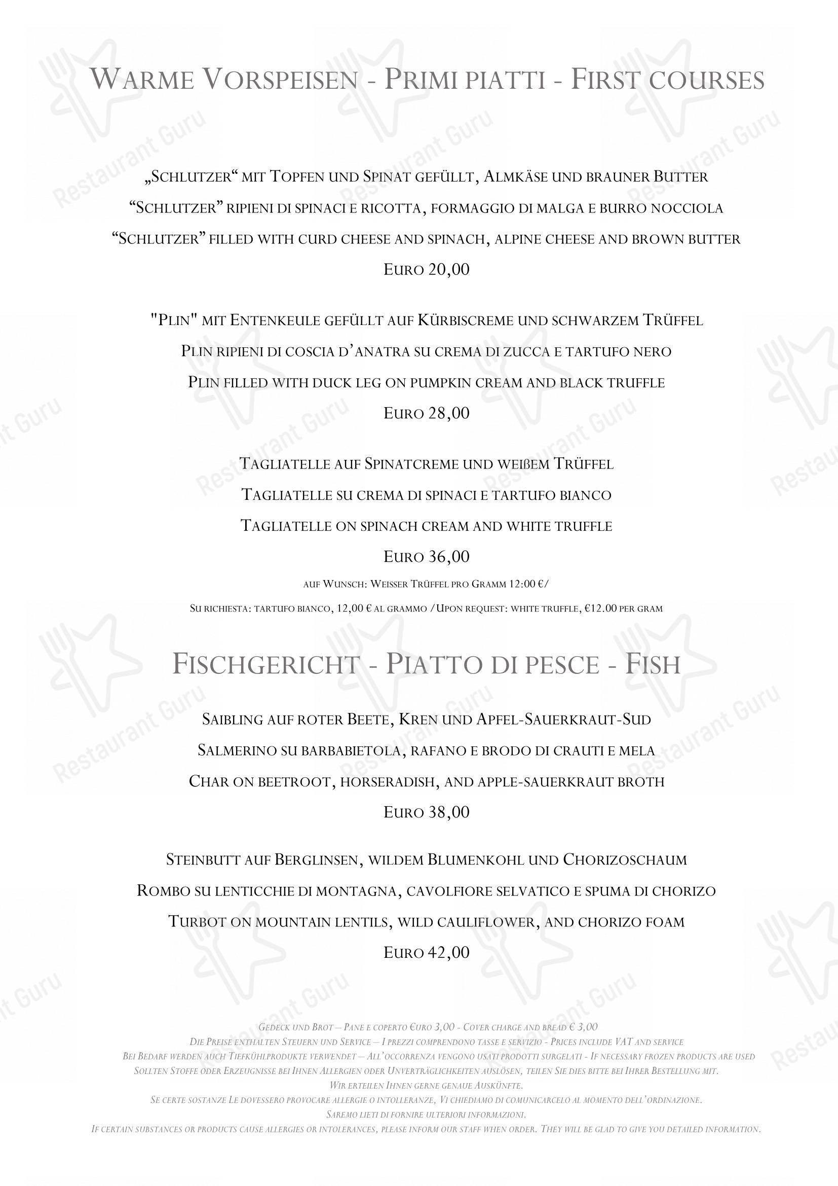 菜单 per Hotel & Restaurant Elephant in Bressanone