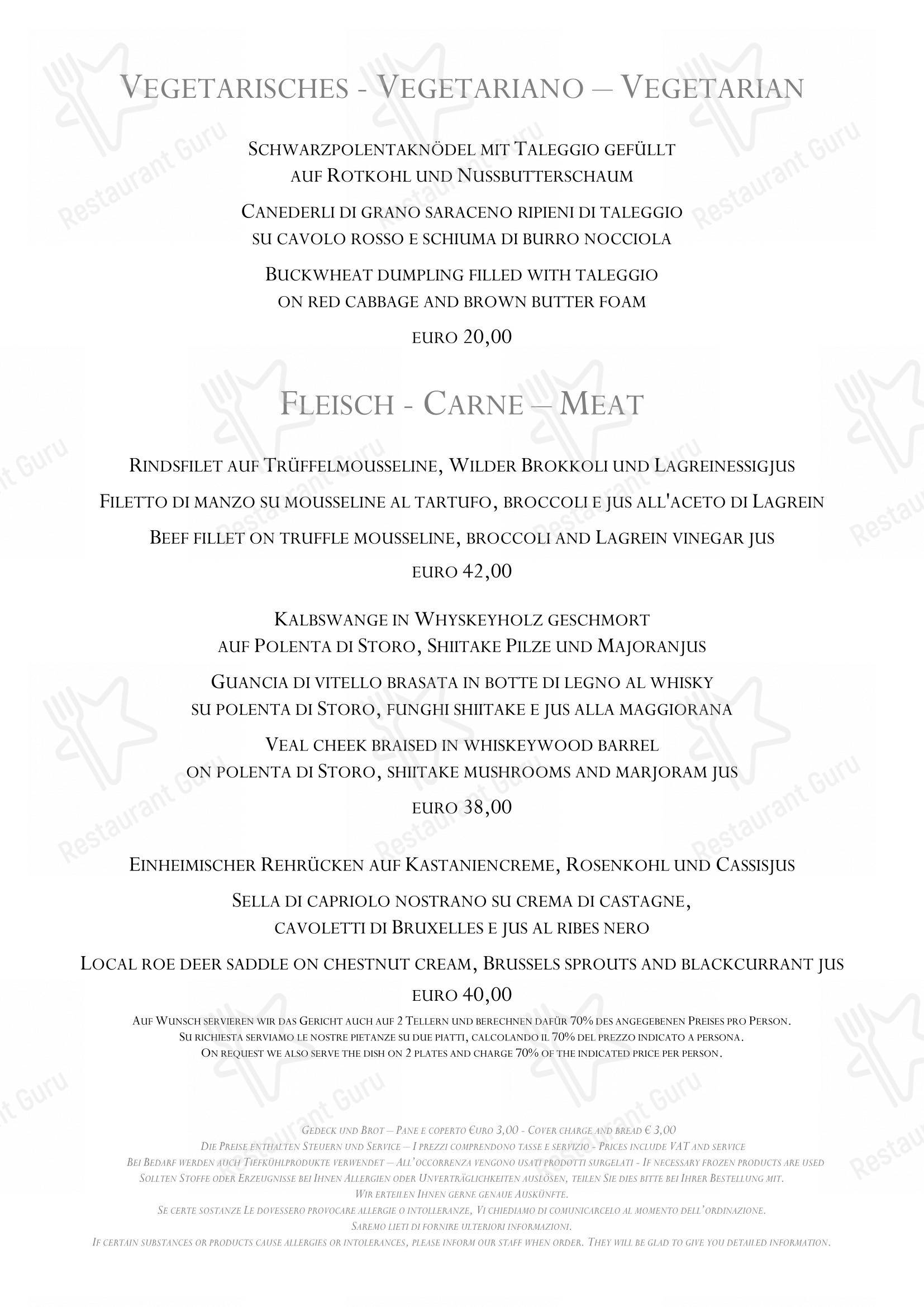 Hotel & Restaurant Elephant in Bressanone - 菜单