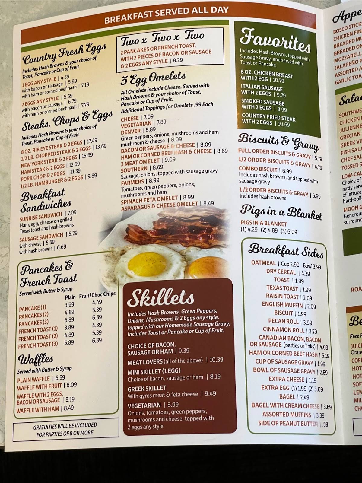 Menu at Howe restaurant, Howe, IN9