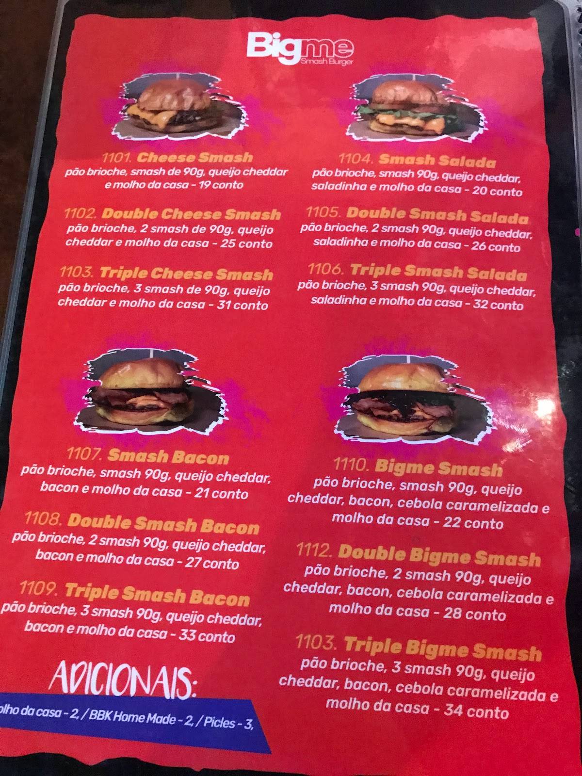 Hug Beer Burger cardápio