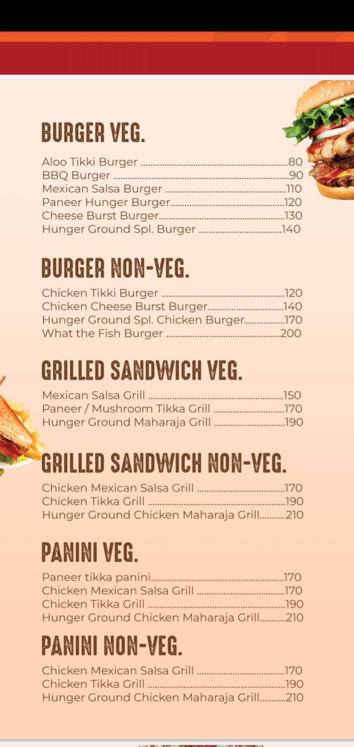 Hunger ground menu