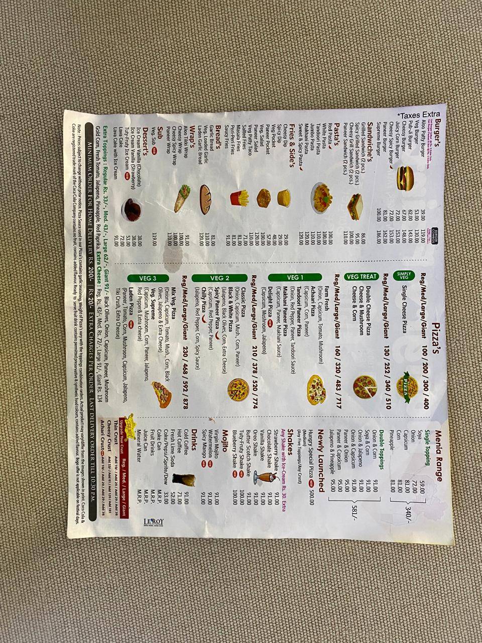 Hungry Point - Palampur menu