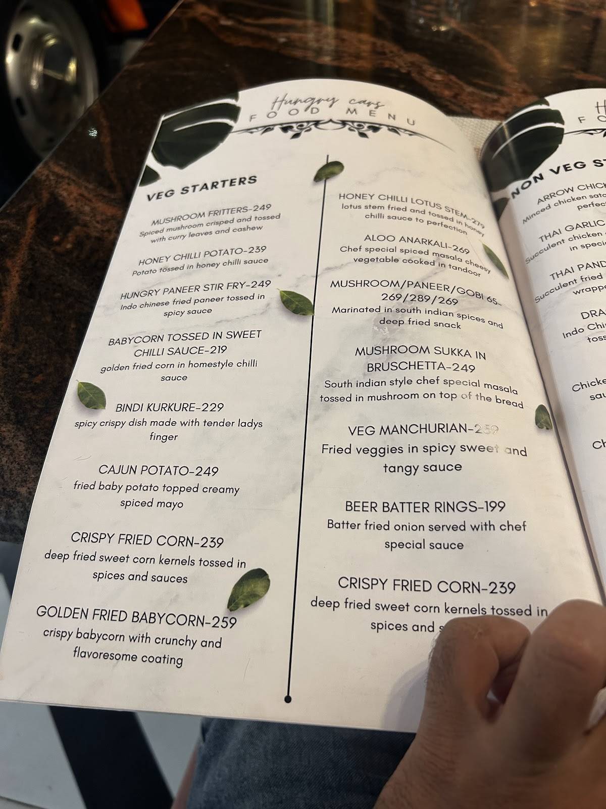 Hungry cars menu