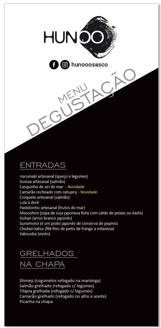 Hunoo Osasco cardápio