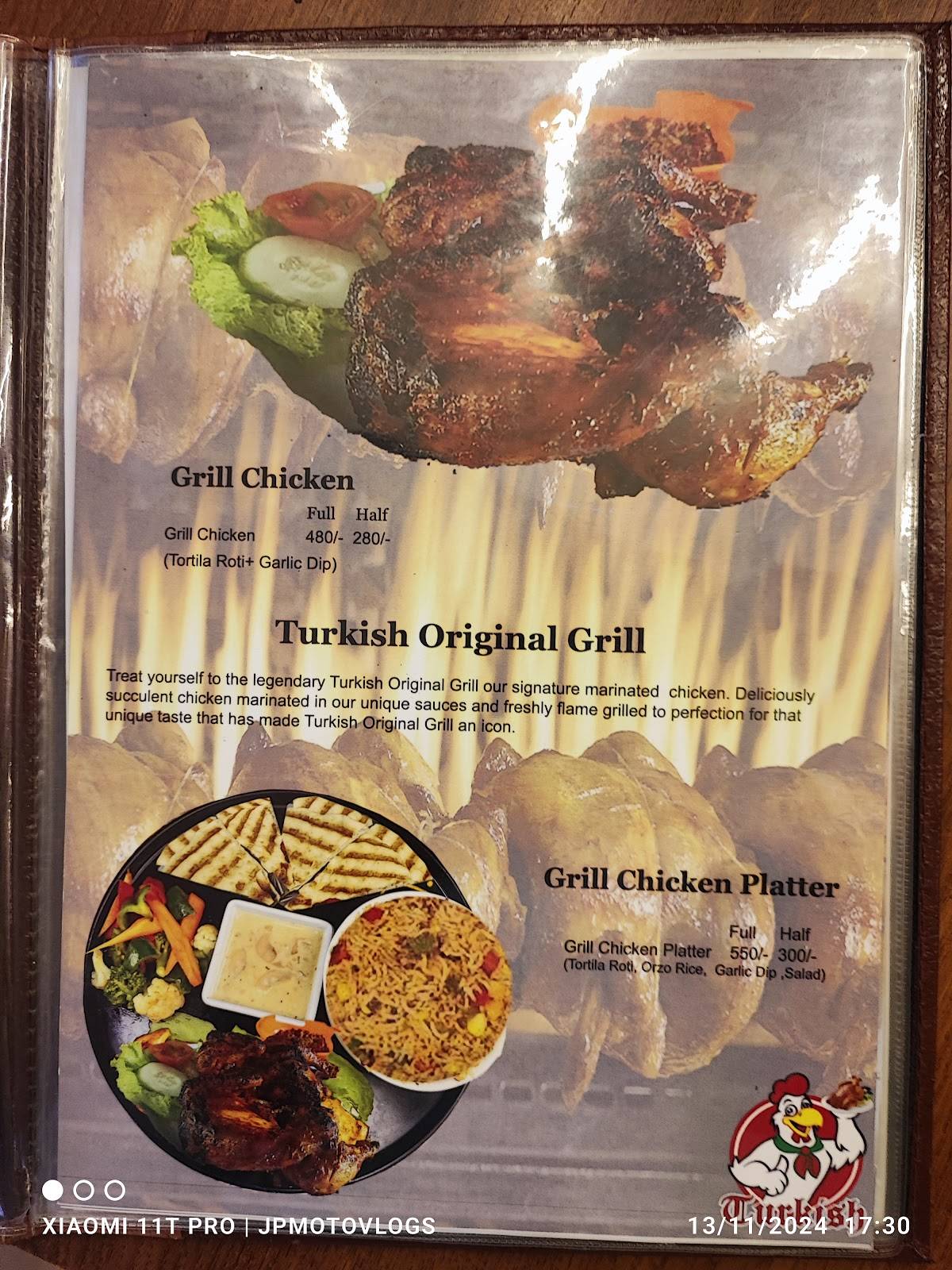 Turkish grill & platers menu