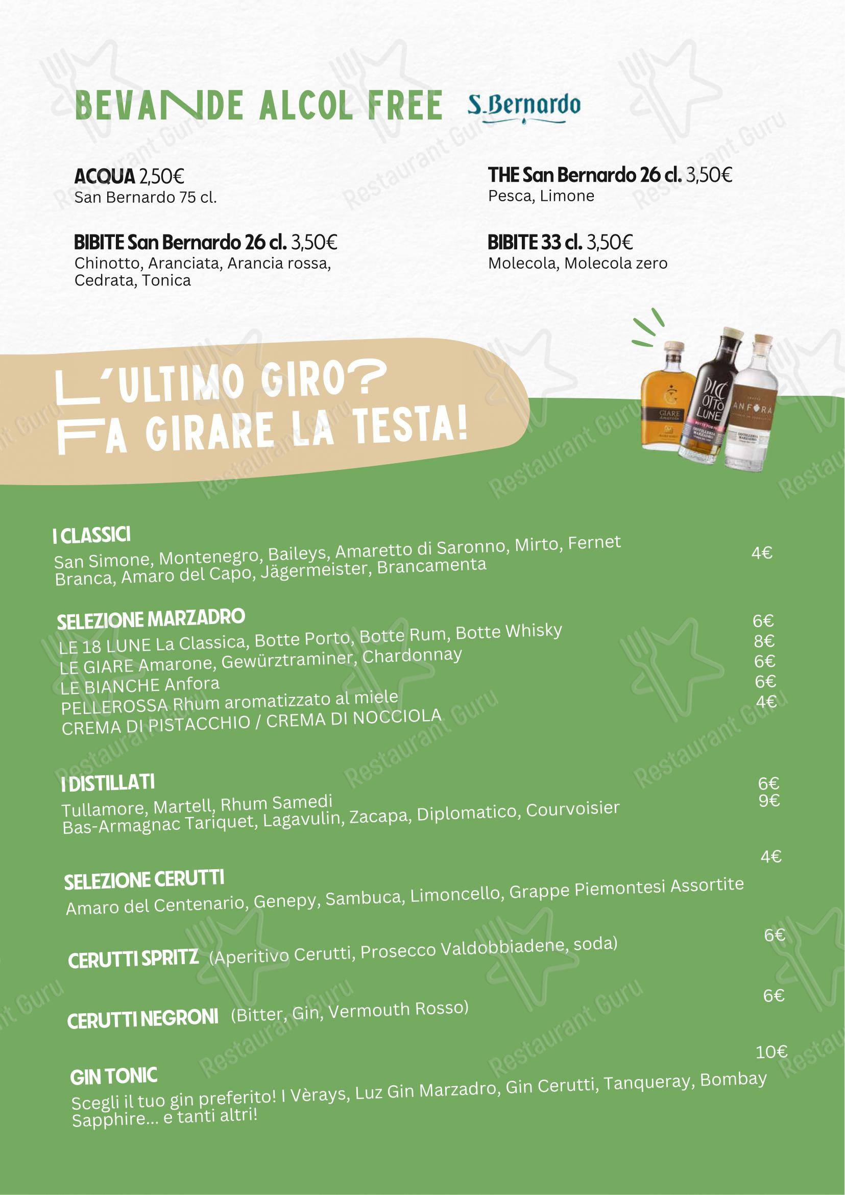 Menu di I Goliardi Roma - Menu