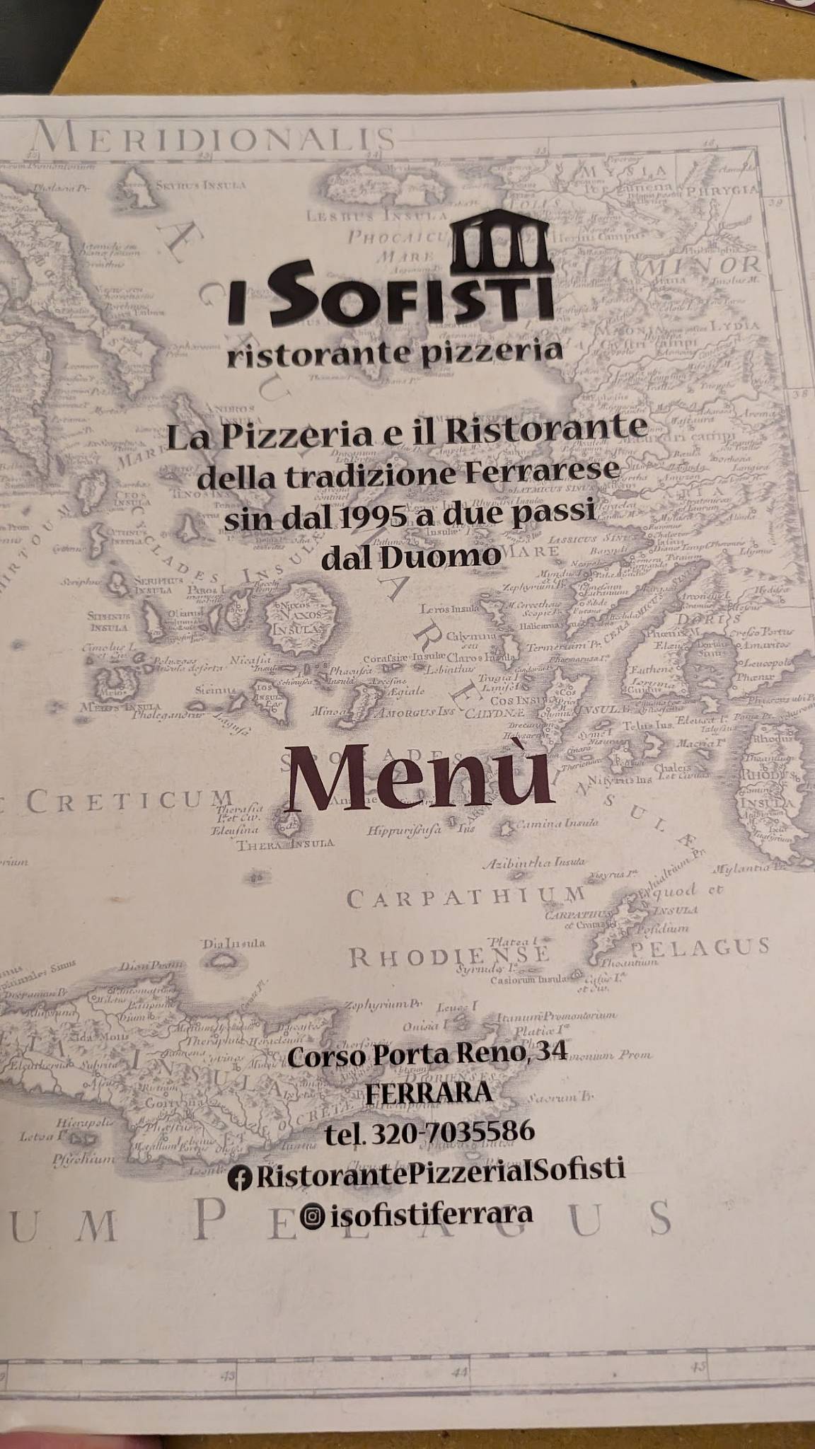 Menu di I Sofisti 