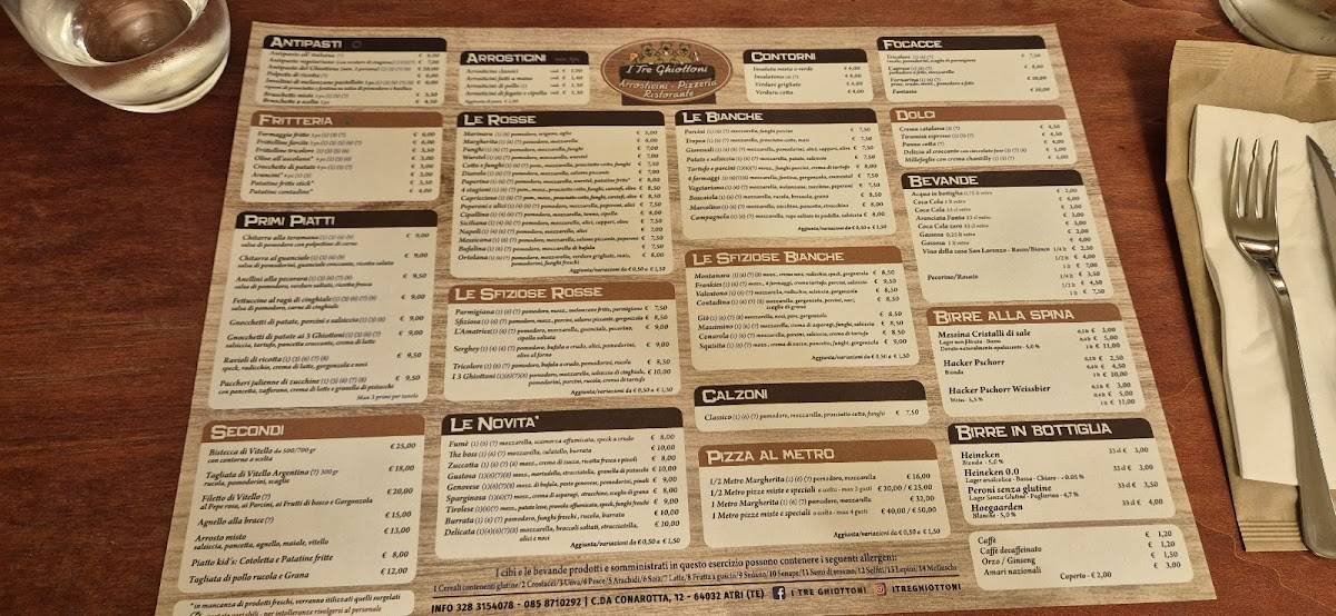 Menu di I Tre Ghiottoni 
