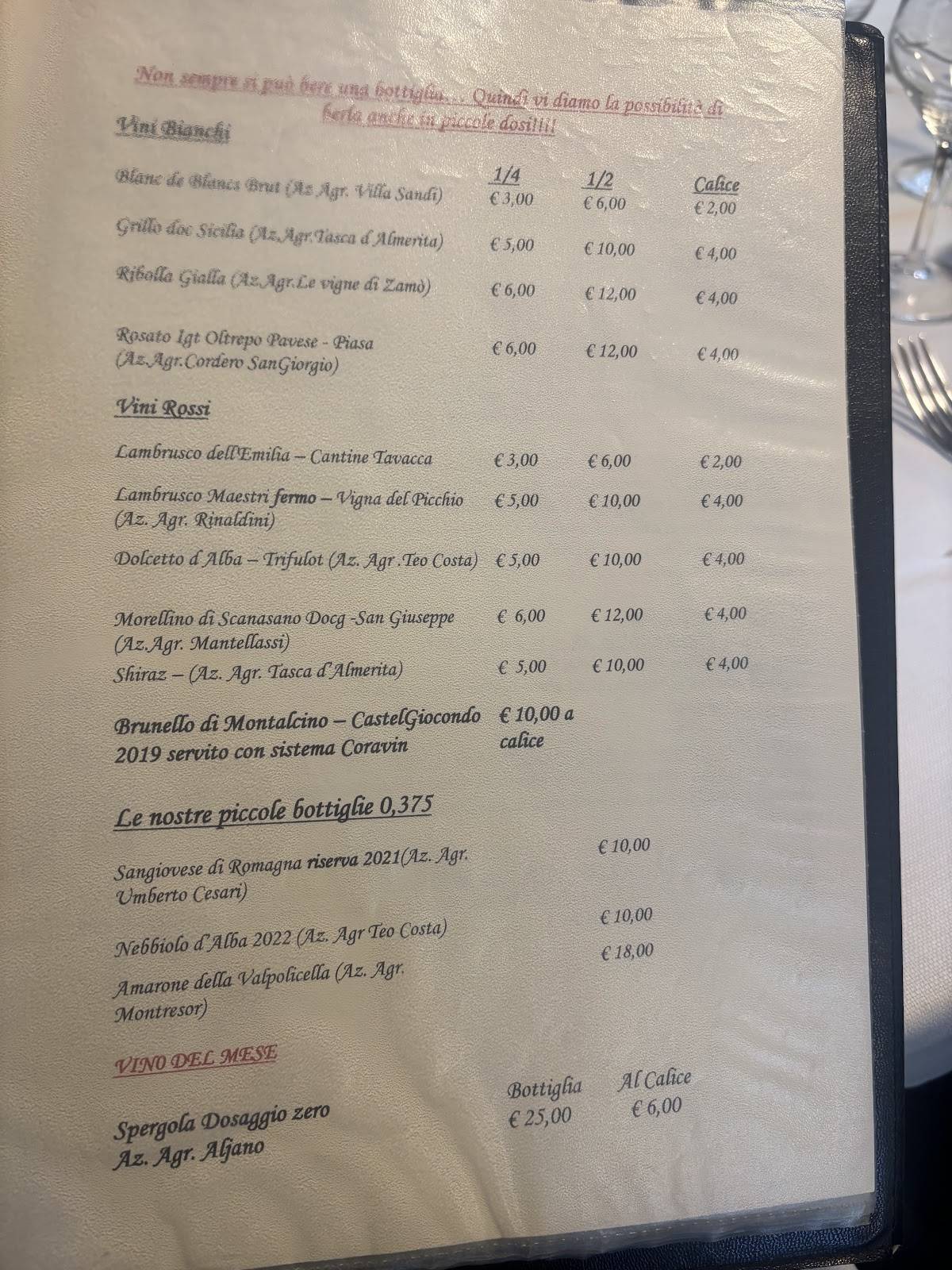 Menu di I Tri Siochett - Ristorante Trattoria 