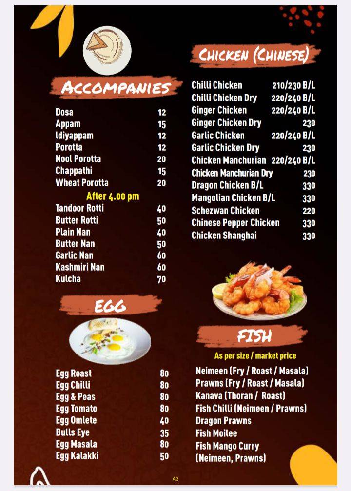 IRANI Restaurant Marthandam, Eraviputhoorkadai menu