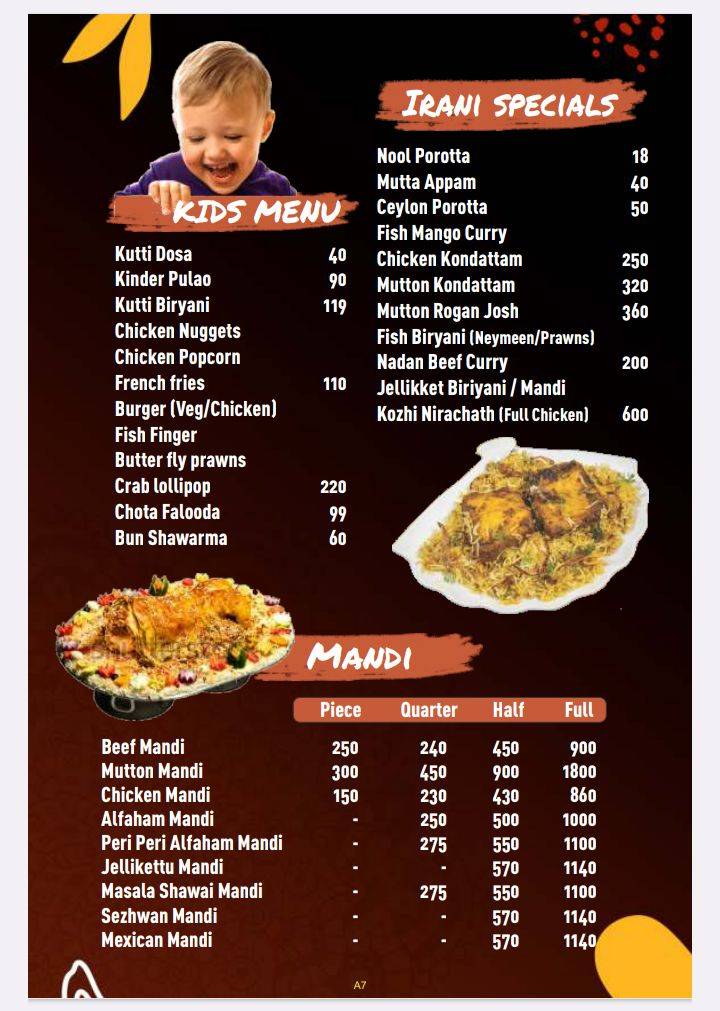 IRANI Restaurant Marthandam, Eraviputhoorkadai menu