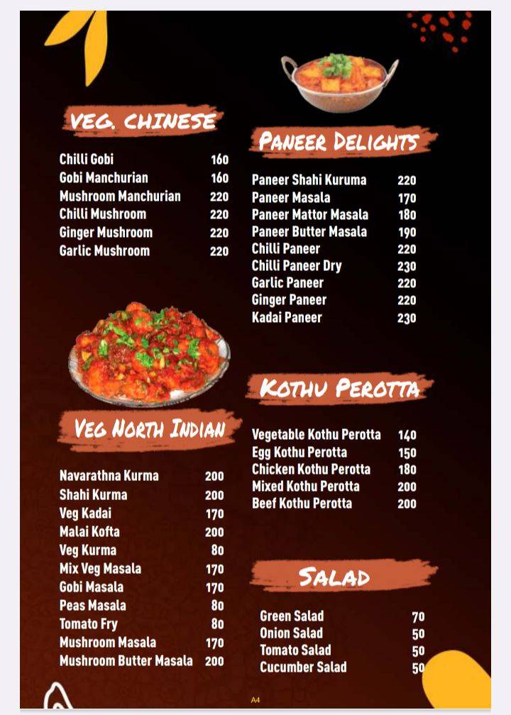 IRANI Restaurant Marthandam, Eraviputhoorkadai menu
