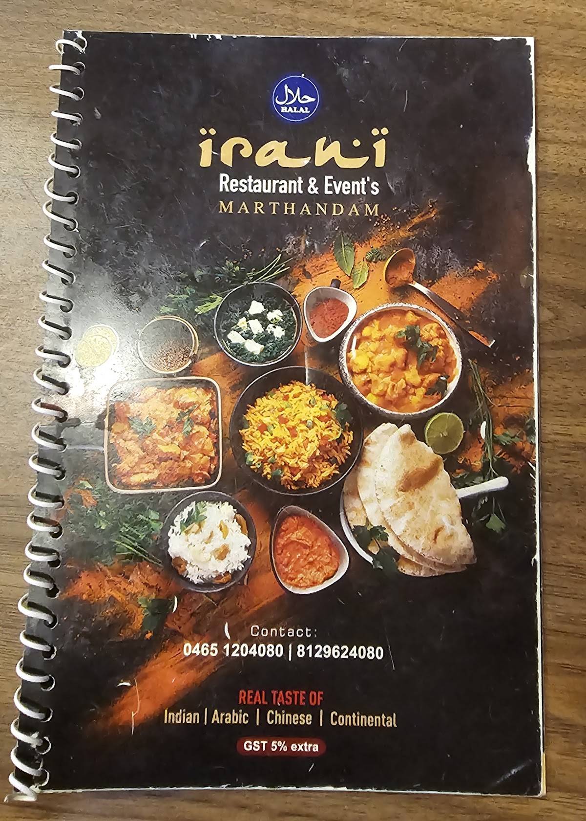 IRANI Restaurant Marthandam, Eraviputhoorkadai menu