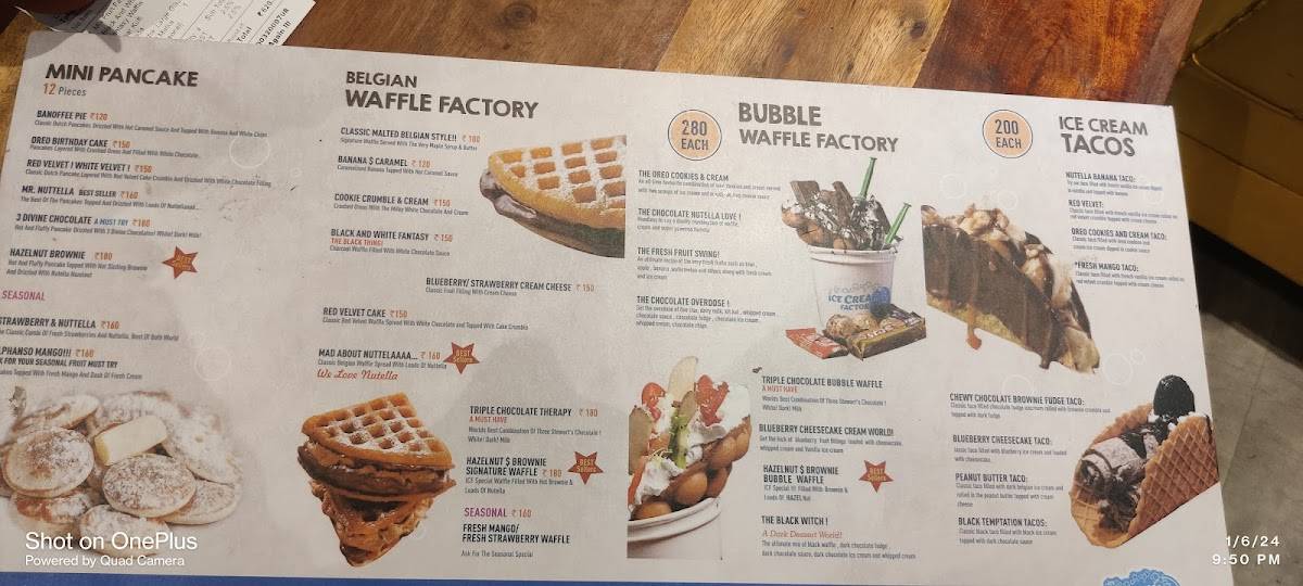 Ice Cream Factory & Shahi Darbar menu