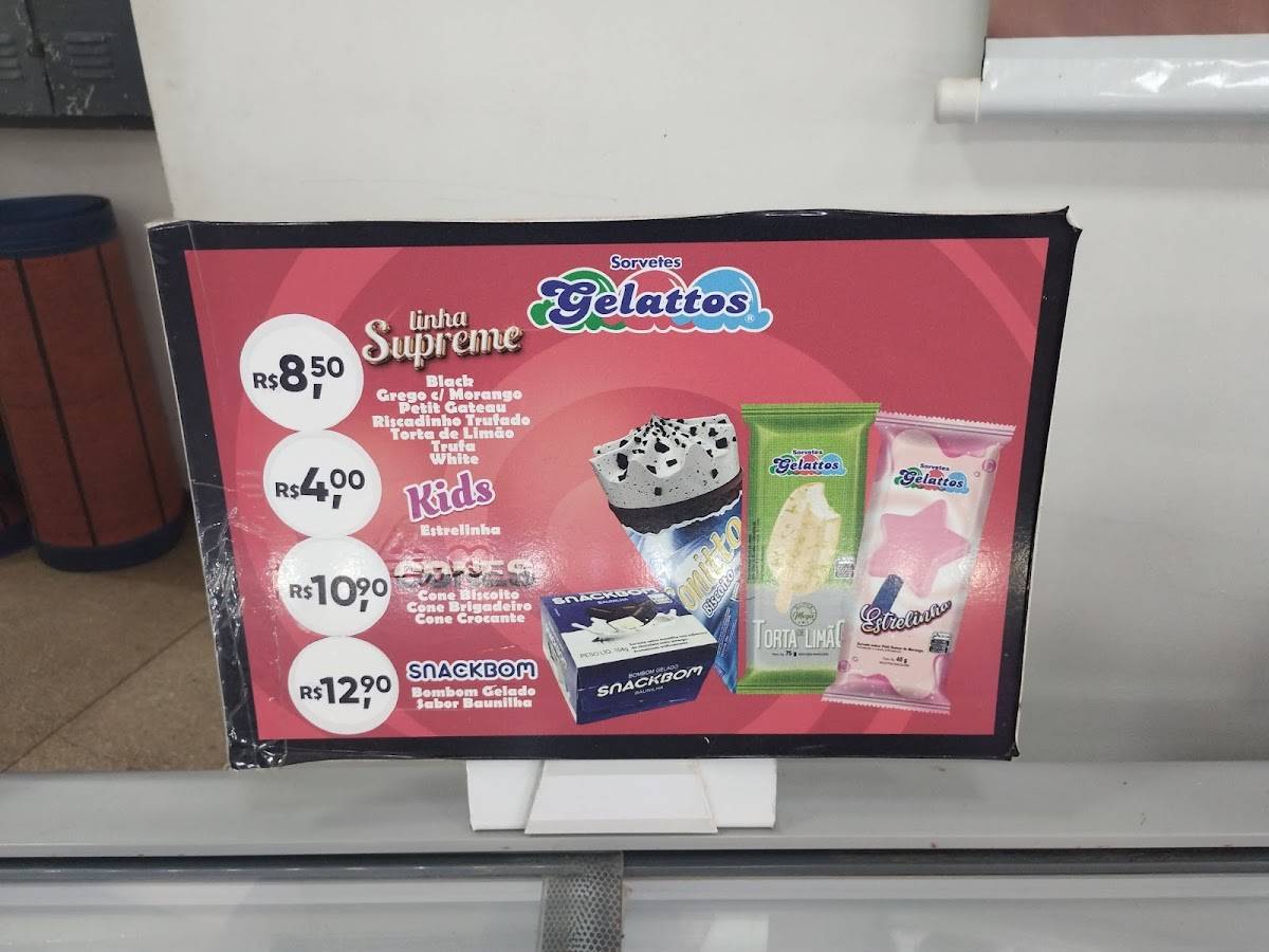 Sorveteria Gelattos Asa norte cardápio