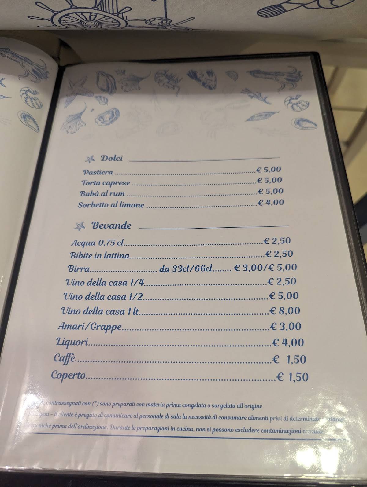 Menu di Il Capriccio Di Partenope 