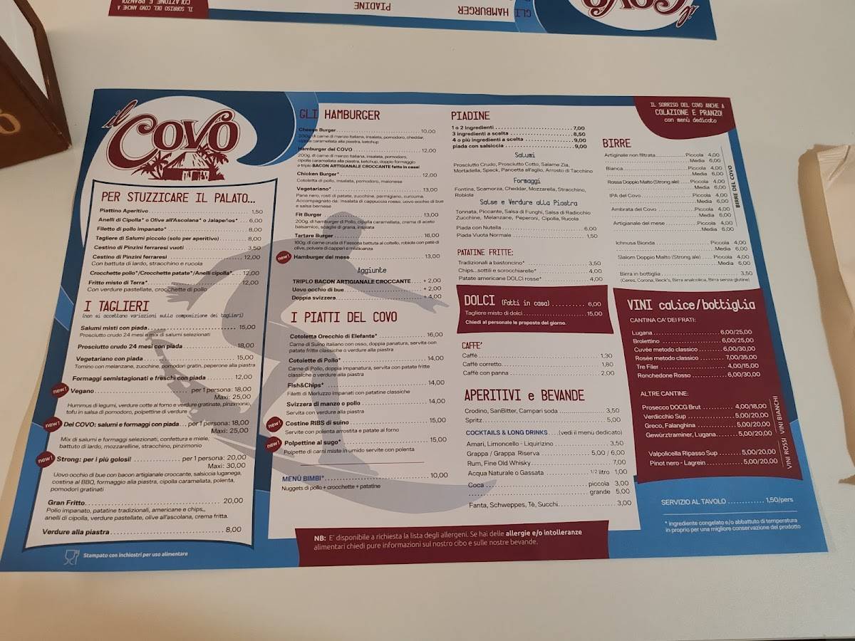 Menu di Il Covo del Gusto 
