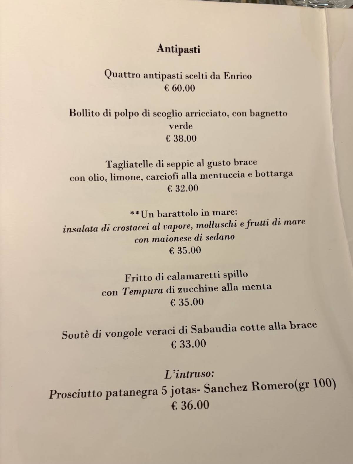 Menu di ilSanlorenzo ristorante 