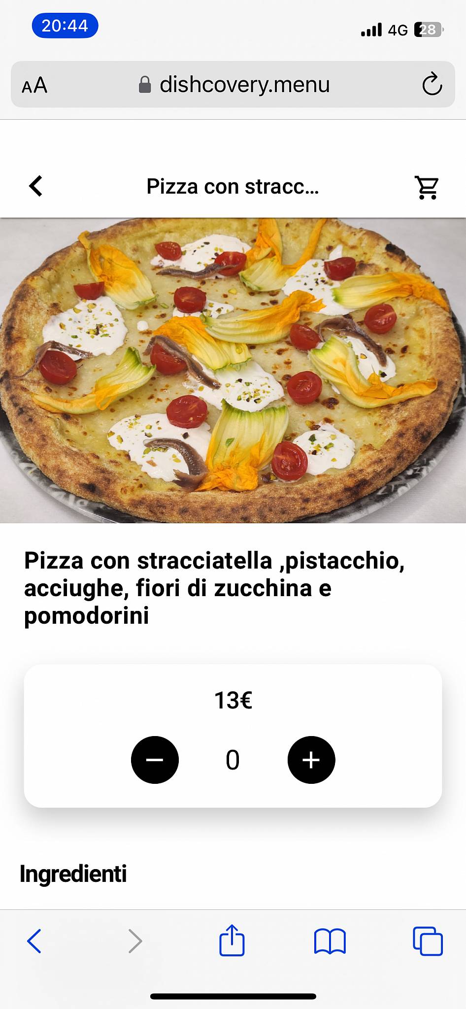 Menu di Pizzeria Il Veliero 