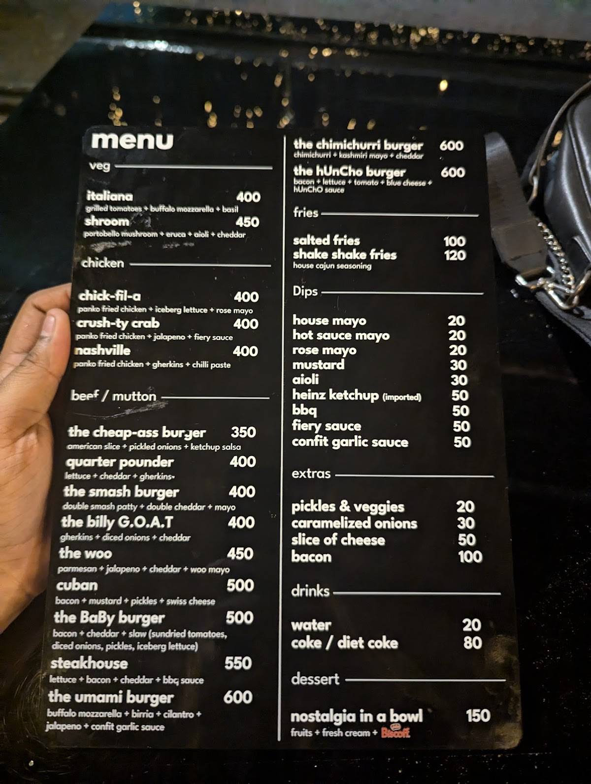 Imbisswagen menu