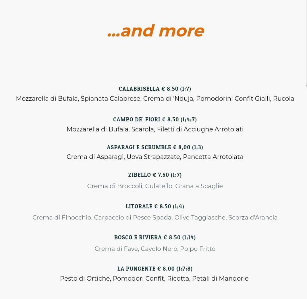Menu di Impiastro 