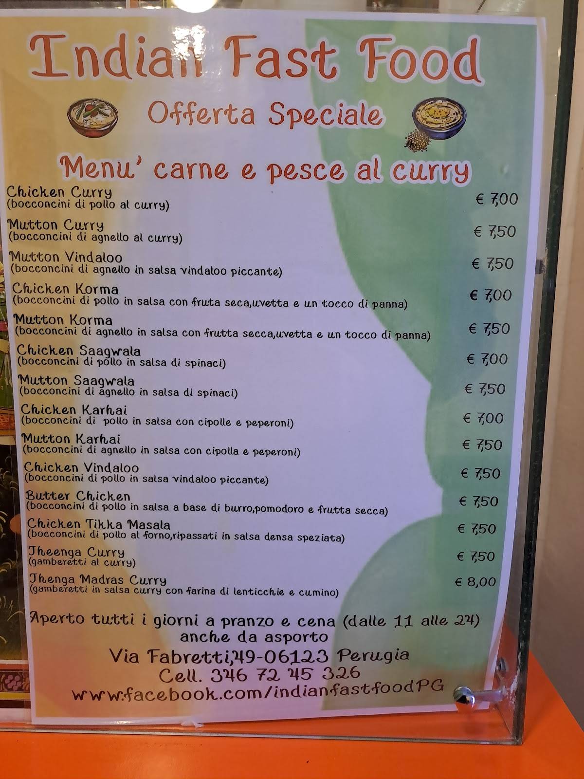 Menu di Indian Fast Food 