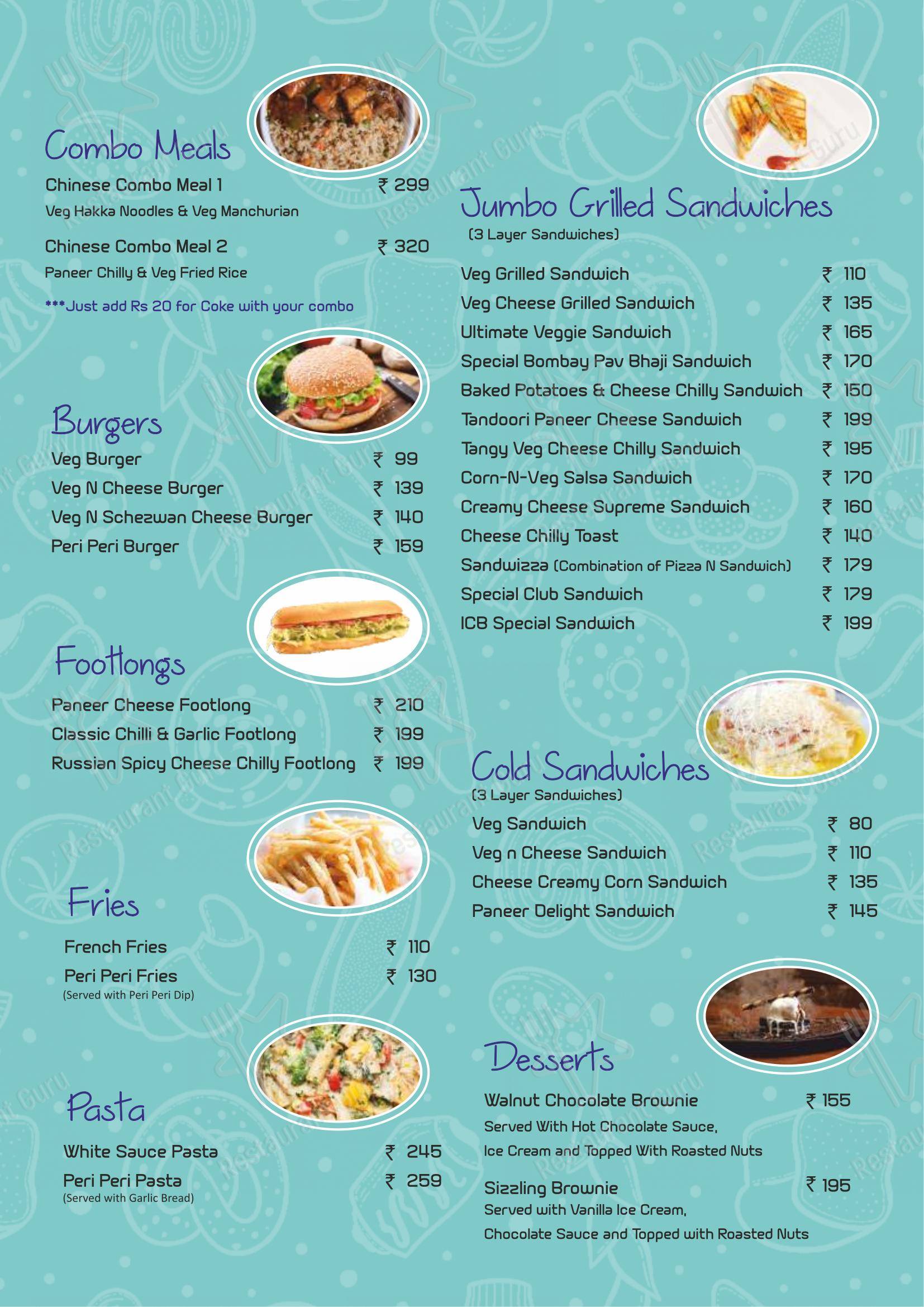 Indiana Cake Boutique - Основное меню