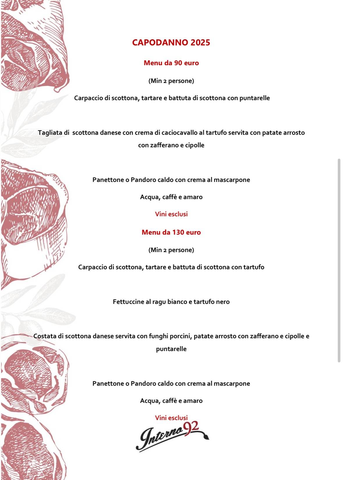 Menu di Interno 92 
