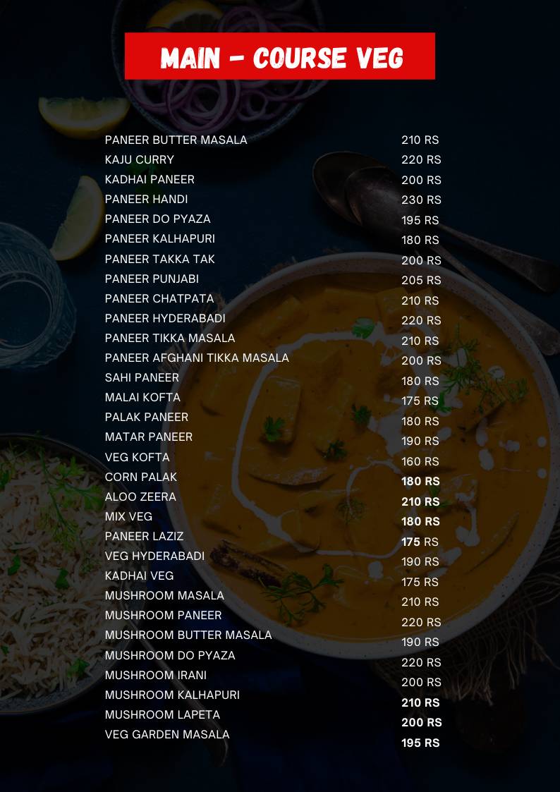Intwo club menu